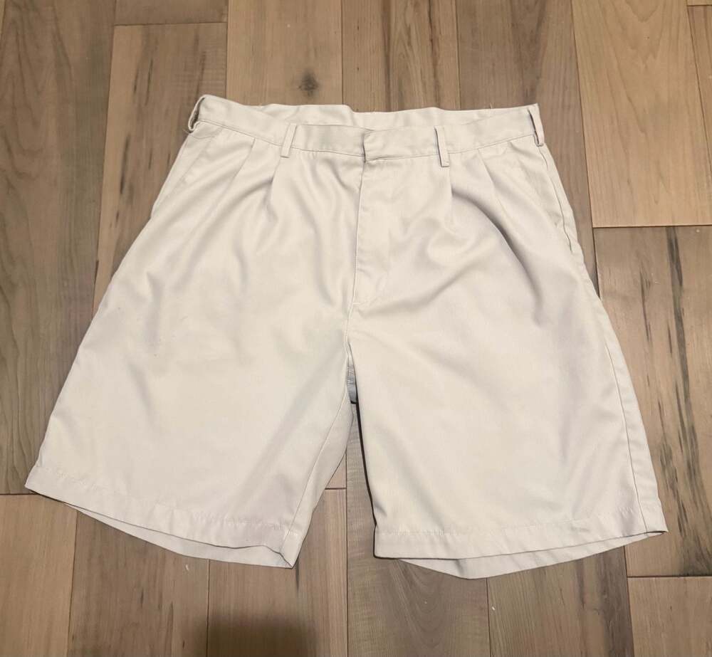 Nike Golf Men's Dri-Fit Pleated Performance Shorts Beige Size 36
